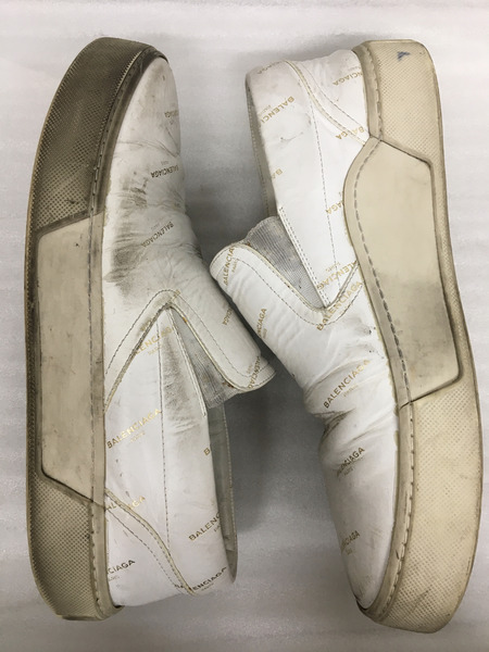 BALENCIAGA　Logo Leather Slip-On Sneakers HWT 42