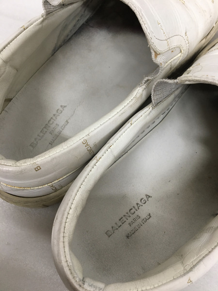 BALENCIAGA　Logo Leather Slip-On Sneakers HWT 42