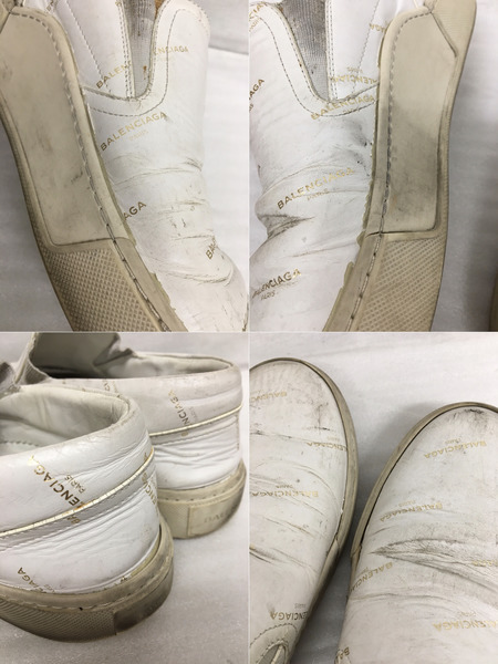 BALENCIAGA　Logo Leather Slip-On Sneakers HWT 42