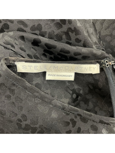 STELLA McCARTNEY 長袖ワンピース 総柄ドレス 黒