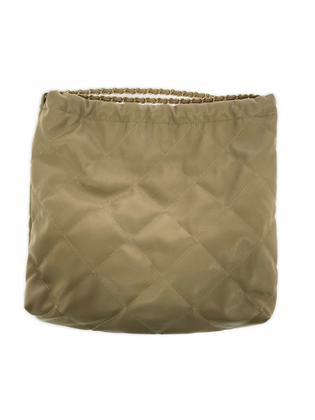 IENA ショルダーバッグ キルティングチェーン/ベージュ