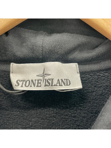 STONE ISLAND 25AW 胸ロゴ ハーフジップパーカー L 黒 サイズL/ブラック