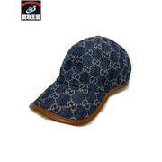 GUCCI グッチ ベースボールキャップ 656206 4HAC3 メンズ デニム GGロゴ 帽子 4264※ﾂﾊﾞ裏ｼﾐあり