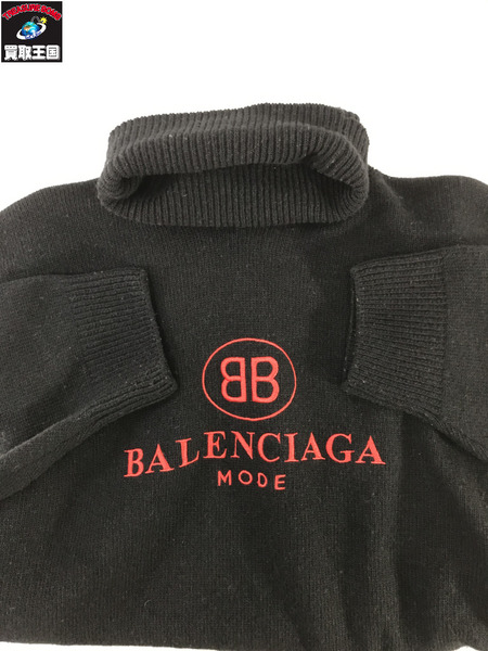 BALENCIAGA メンズラグ衣料 BBロゴ　タートルネックニット