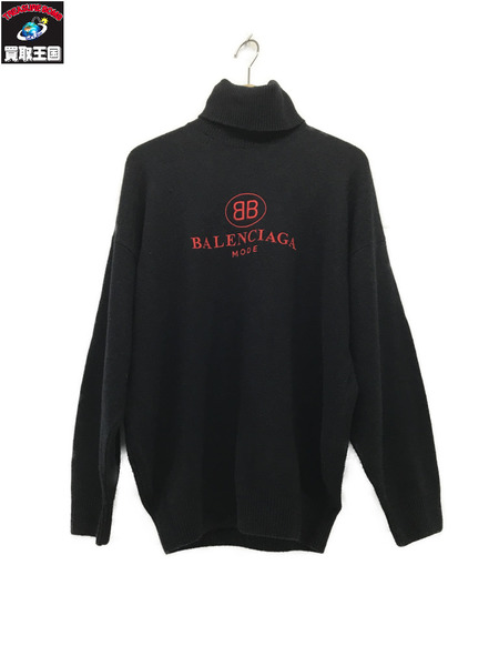 BALENCIAGA メンズラグ衣料 BBロゴ　タートルネックニット