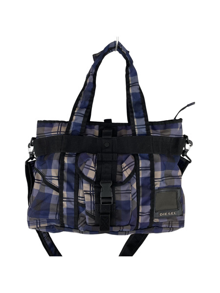 DIESEL ショルダーバッグ 2way チェック