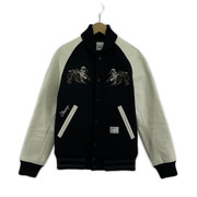 STUSSY×BEDWIN ウールスタジャン 黒×白