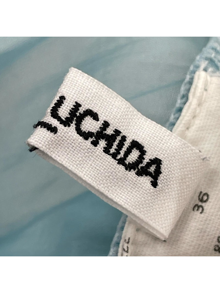 パンツ FUMIKA UCHIDA シースルーフレアレンギンス ブルー