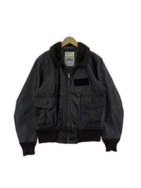 OLD・VINTAGE フライトジャケット 00s DSCP レザー ブラウン(42)