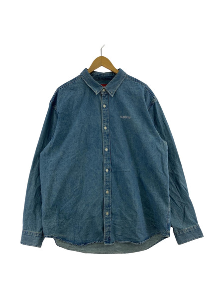 Supreme 長袖シャツ CLASSIC LOGO/デニムシャツ/薄青系/XL｜商品