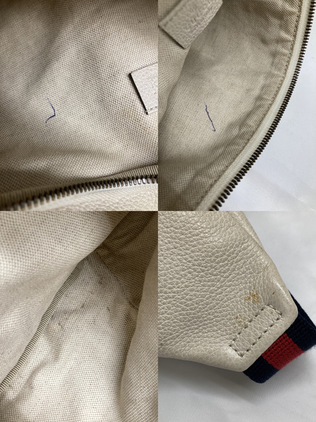 GUCCI ロゴプリントボディバック レザー ホワイト
