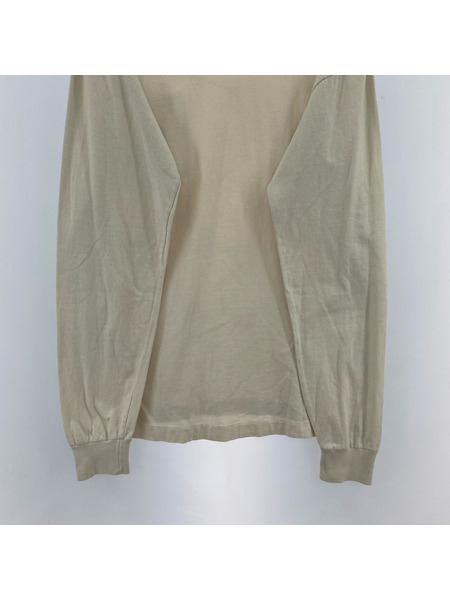 00s STUSSY USA製 紺タグ 迷彩Sロゴ L/SポケットTee M アイボリー[値下]