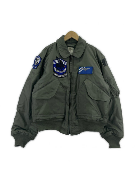 ALPHA フライトジャケット 90s CWU-45P パッチ カーキ(M)