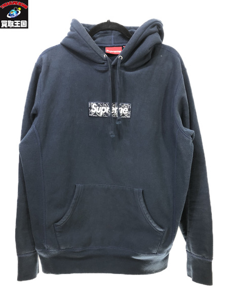 Supreme/19AW/Bandana Box Logo Hooded Sweatshirt/NVY/ネイビー/M