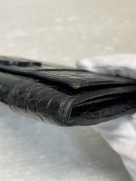 BALENCIAGA アワーグラス コンチネンタル 型押し フラップ 長財布