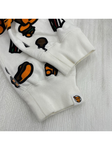 A BATHING APE BABY MILO 総柄 ジャンクフード スウェット 白 SHORT