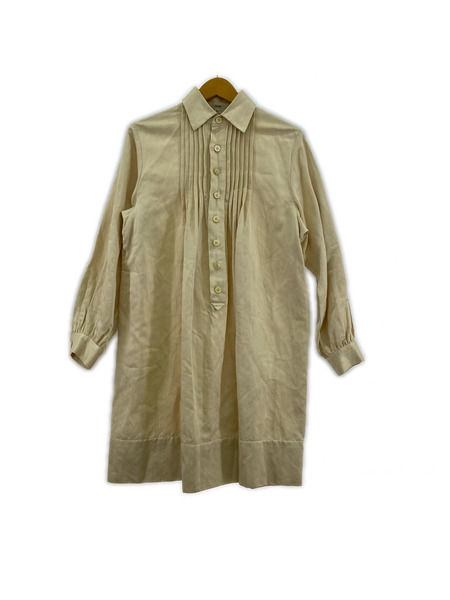 Scye 長袖ワンピース シルクリネン ワンピース