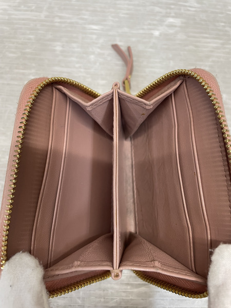 miumiu ラウンドジップ コインカードケース ピンク