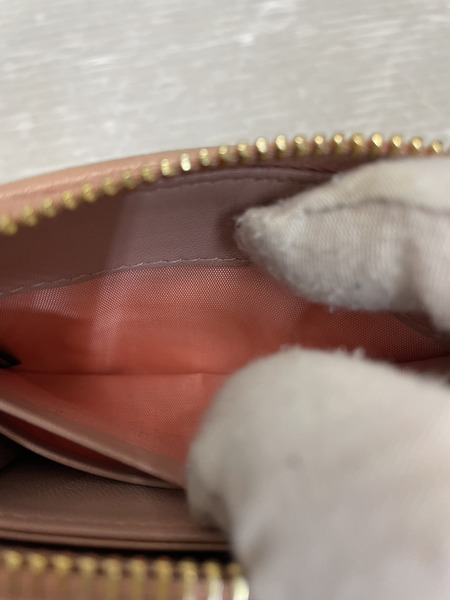 miumiu ラウンドジップ コインカードケース ピンク
