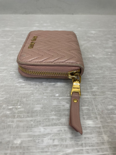 miumiu ラウンドジップ コインカードケース ピンク