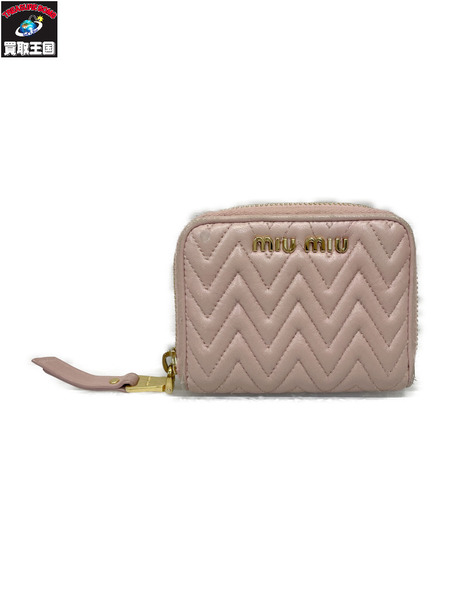 miumiu ラウンドジップ コインカードケース ピンク