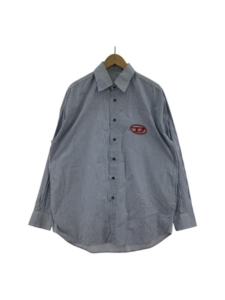 DIESEL 長袖シャツ ストライプ 刺繍ロゴ（46）