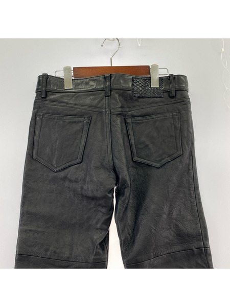 5351 POUR LES HOMMES 牛革 オールレザーパンツ 4 黒 02291046