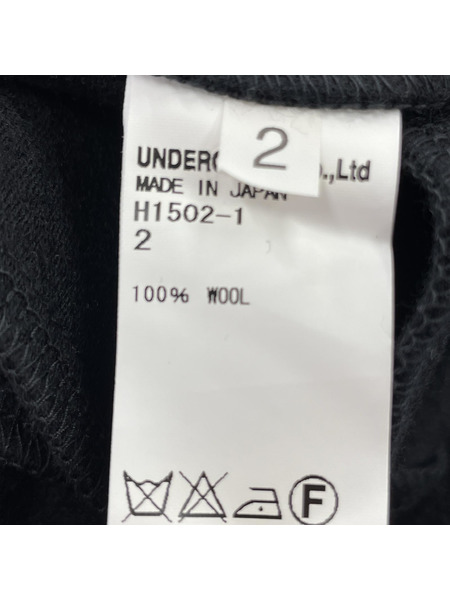 UNDERCOVER 11AW ダーツ ウールイージーパンツ 2 ブラック H1502-1