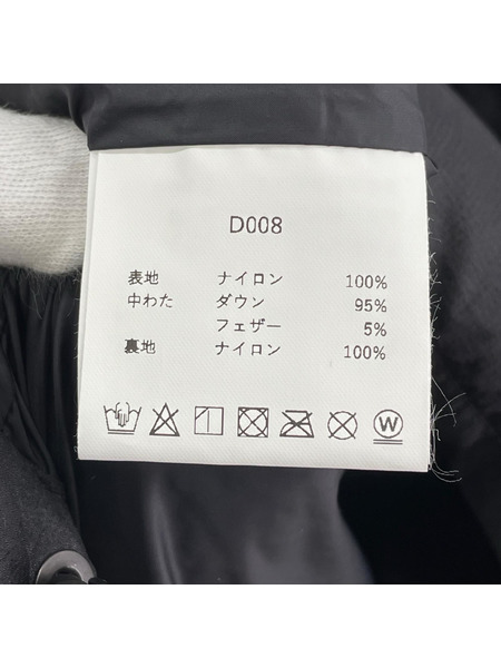 ES.1 Middle Down Jacket D008エスアイ ミドルダウンジャケット 黒 (XL) タグ