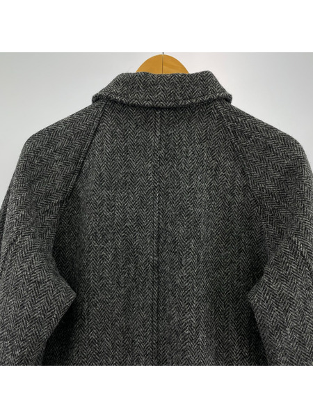 HARRIS TWEED ジャケット Bal Collar Coat ヘリンボーン グレー(XS)