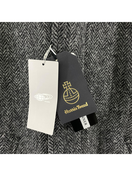 HARRIS TWEED ジャケット Bal Collar Coat ヘリンボーン グレー(XS)