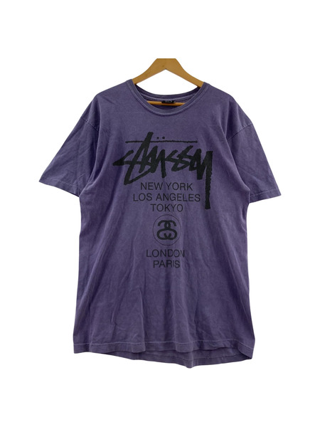 STUSSY 半袖Tシャツ・カットソー STUSSY World Tour Tee ワールドツアーTシャツ L PPL[値下]