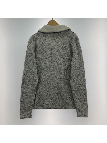 TOMMY HILFIGER 裏フリース ショールカラー ニットカーディガン グレー (M)[値下]