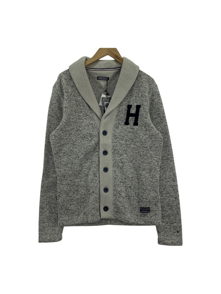 TOMMY HILFIGER 裏フリース ショールカラー ニットカーディガン グレー (M)[値下]