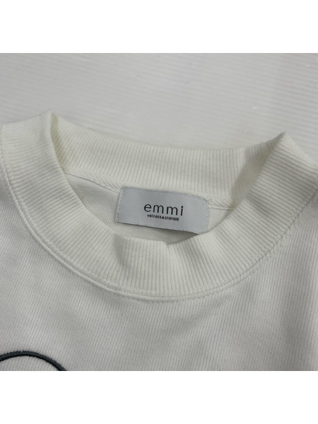 emmi スウェット・トレーナー 24SS ショート丈 ロゴスウェット 白