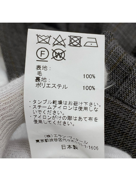 MAATEE&SONS 24AW 永遠SLACKS WOOLMATCHECK 1 グレー MT4303-0203B