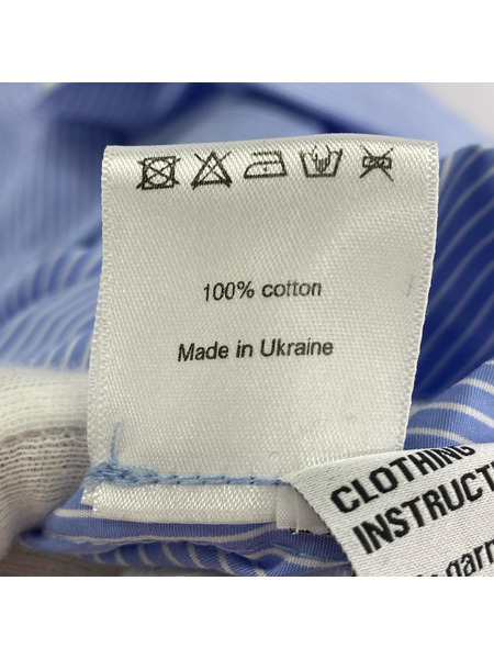 CAMIEL FORTGENS 半袖シャツ 再構築 ストライプ M