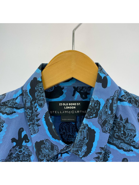 STELLA McCARTNEY 半袖シャツ 総柄 M ブルー