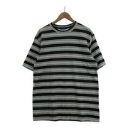 DRESS ボーダーTシャツ (L) 黒グレー水色