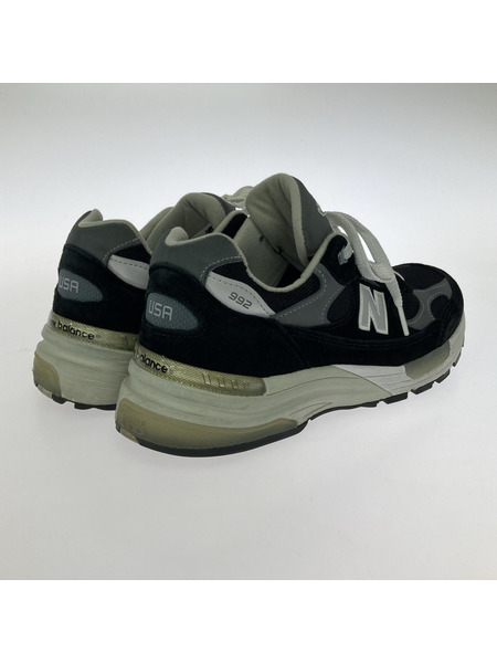 NEW BALANCE スニーカー 992 USA製 M992EB ローカットスニーカー 黒 (28cm)