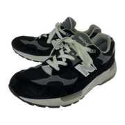 NEW BALANCE スニーカー 992 USA製 M992EB ローカットスニーカー 黒 (28cm)
