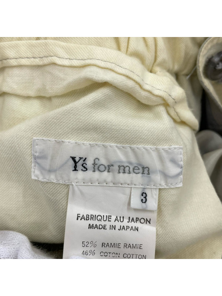 Y's for men 93AW ウール チェック柄 イージーワイドスラックス 3 グレー系