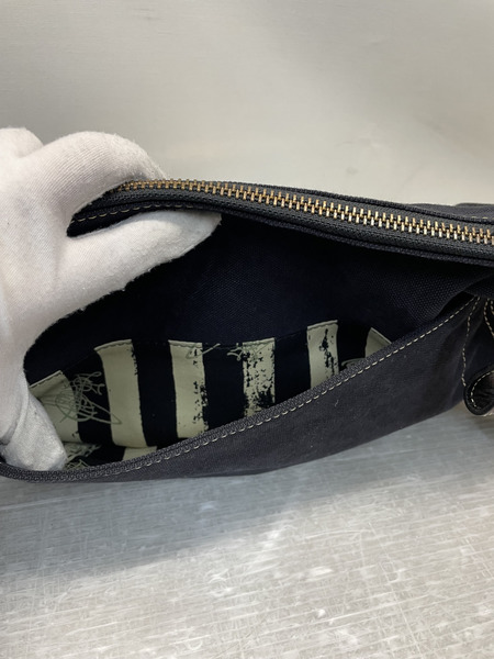 Vivienne Westwood オーブプレート キャンバスショルダーバッグ 黒