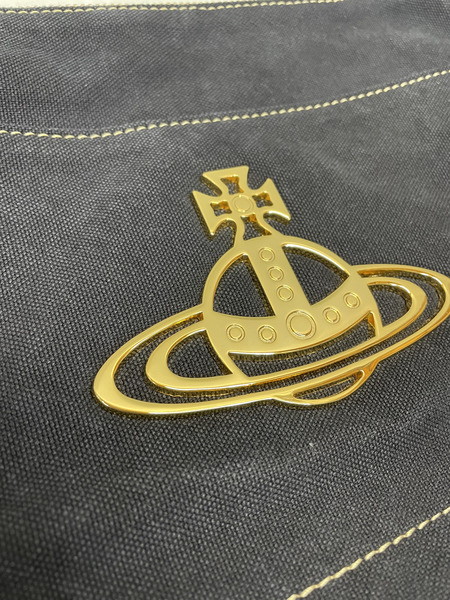 Vivienne Westwood オーブプレート キャンバスショルダーバッグ 黒