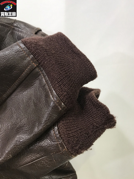 EASTMAN LEATHERCRAFT G-1 赤リブ TALONジップ レザーフライトジャケット 38　ﾘﾌﾞﾀﾞﾒｰｼﾞ