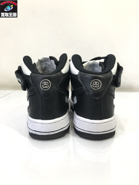 NIKE×STUSSY Air Force 1 Mid Light Bone Black 17cm　黒　DN4158-002[値下]