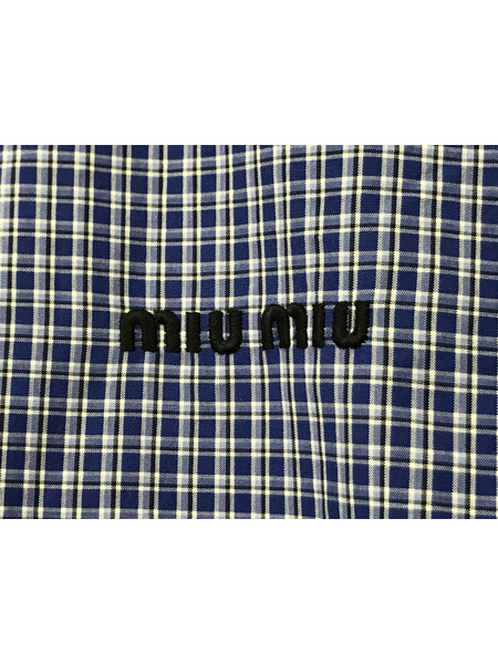 レディースラグ衣料 miumiu/チェックシャツ/青/38