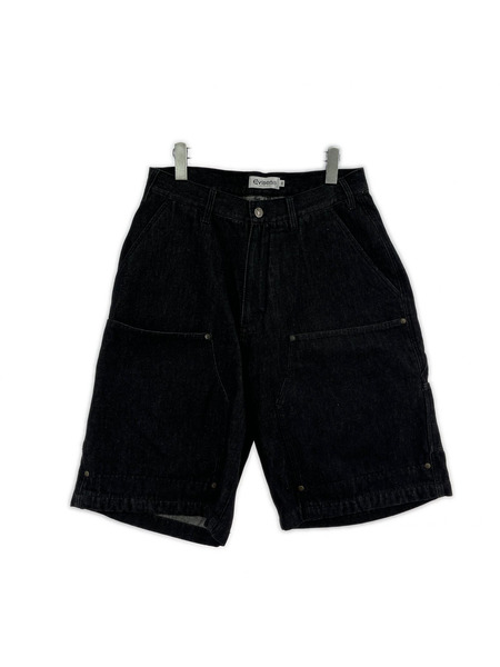 Evisen ショートパンツ ダブルニー ペインター デニムショーツ 黒