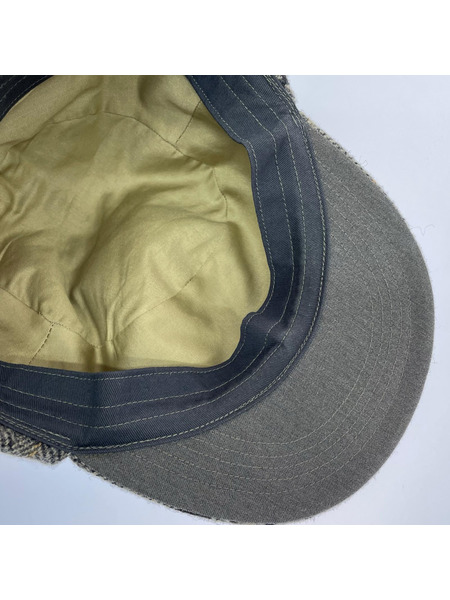 PHIGVEL キャップ ウール チェック イヤーマフ グレー