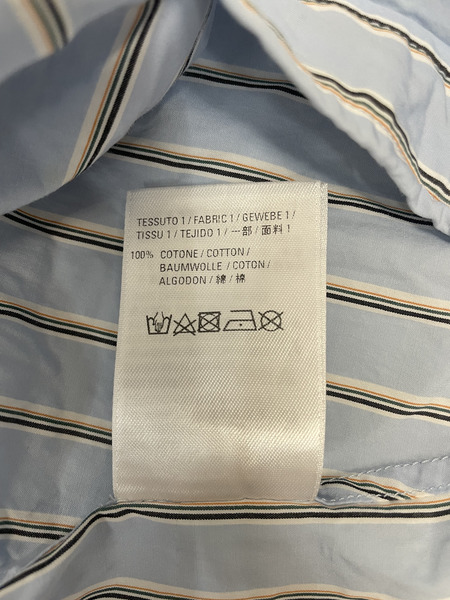 BALENCIAGA 18ss ニュースウィング バックロゴストライプシャツ 34 520497 TBM02